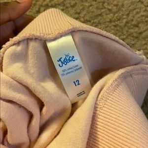 Light pink justice suede jogging pants